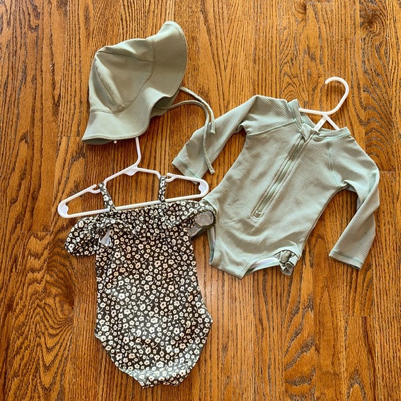 Rylee + Cru Other - Rylee & cru swimsuits (12-18mo) / Quincy Mae hat bundle (12-24mo)